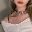 Fashion Silver Leather Geometric Open Letter Necklace