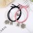 Fashion Spider And Cobweb Love Magnet Black Pink Rubber Band Pair A Pair Of Alloy Spider Web Spider Magnetic Love Bracelets  Mixed Material