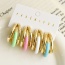 Fashion Color Copper Drip Oil Contrast Hoop Earrings Set Of 4 Pieces