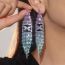 Fashion Color Geometric Diamond Gradient Tassel Earrings  Rhinestones