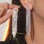 Fashion Silver Geometric Diamond Long Tassel Earrings  Rhinestones