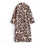Fashion Leopard Print Leopard Print Lapel Coat  Polyester
