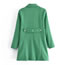 Fashion Green Lapel Double-breasted Coat  Woolen