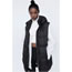 Fashion Black Polyester Stand Collar Hooded Cotton Vest Jacket  Polyester