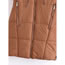 Fashion Brown Polyester Stand Collar Hooded Cotton Vest Jacket  Polyester