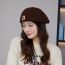 Fashion Camel Lettered Wool Beret  Wool