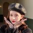 Fashion Black Solid Color Octagonal Beret  Artificial Leather