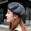 Fashion Grey Imitation Leather Octagonal Beret  Artificial Leather