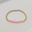 Fashion 3# Copper Gold-plated Bead Love Beaded Bracelet