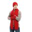 Fashion Zhang Qing Wool Knitted Cable Beanie Scarf Set Five Finger Glove Set
