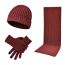 Fashion China Red(no Logo) Wool Knitted Beanie Scarf Five-finger Gloves Three-piece Set