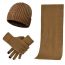Fashion Black (no Logo) Wool Knitted Beanie Scarf Five-finger Gloves Three-piece Set