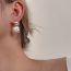 Fashion Silver Metal Geometric Square Pearl Earrings