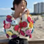 Fashion Black Three-dimensional Floral Knitted Sweater Cardigan