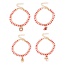 Fashion Red 5 Double-layer Alloy Dripping Oil Christmas Series Pendant Rice Bead Bracelet