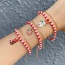 Fashion Red 5 Double-layer Alloy Dripping Oil Christmas Series Pendant Rice Bead Bracelet