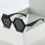 Fashion Red Frame Double Tea Slices Polygonal Sunglasses