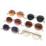 Fashion Golden Frame Tea Powder Tablets Rimless Oval Sunglasses