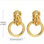 Fashion Gold Titanium Steel Geometric Buckle Earrings  Titanium Steel