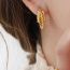 Fashion Gold Titanium Steel Geometric Twist Multi-layer C-shaped Earrings  Titanium Steel