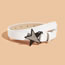 Fashion Black Star Snap Arrow Diamond (apricot) Star Snap Buckle Wide Belt  Imitation Leather
