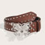 Fashion Butterfly Buckle (silver Edge Beads) 3.8 Rose Red Metal Butterfly Rivet Wide Belt  Imitation Leather