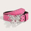 Fashion Butterfly Buckle (silver Edge Beads) 3.8 Rose Red Metal Butterfly Rivet Wide Belt  Imitation Leather