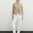 Fashion Khaki Soft Buttoned Pocket Jacket  Polyester