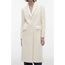 Fashion White Polyester Lapel-breasted Coat With Pockets  Polyester