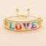 Fashion Gold Rice Beads Woven Letter Love Bracelet  Glass%2fglazed