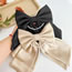 Fashion Black Satin Fabric Bow Hair Clip
