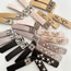 Fashion Pink Five-pointed Star Rhinestone Clip Fabric Diamond-encrusted Five-pointed Star Square Hairpin