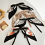 Fashion Brown Ink Painting Bow Hair Tie Fabric Printed Bow Pleated Hair Tie