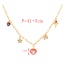 Fashion Golden 1 Copper Set Zircon Drop Oil Love Girl Pendant Necklace