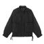 Fashion Black Polyester Embroidery Buttoned Cotton Jacket