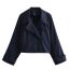 Fashion Apricot Polyester Lapel Double Breasted Jacket
