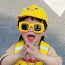 Fashion Glossy Black Square Inflatable Children's Sunglasses