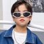 Fashion Black Frame Blue Mercury Pc Irregular Wide Leg Children's Sunglasses