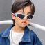 Fashion Green Frame Gray Film Pc Irregular Wide Leg Children's Sunglasses