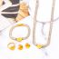 Fashion Fancy Colored Diamond Gold Titanium Steel Square Zirconium Love Bracelet Necklace Ring Earrings Set