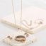 Fashion Rose Gold Suit Titanium Steel Mesh Cat Claw Ring Necklace Bracelet Earring Set