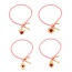 Fashion Pink 2 Copper Inlaid Zircon Dripping Oil Irregular Love Pendant Woven Bracelet
