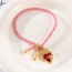 Fashion Pink 5 Copper Inlaid Zircon Dripping Oil Irregular Love Pendant Woven Bracelet