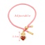 Fashion Pink 5 Copper Inlaid Zircon Dripping Oil Irregular Love Pendant Woven Bracelet
