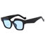 Fashion Bright Black And Blue Film Pc Irregular Large Frame Sunglasses
