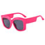 Fashion Rose Red Pc Irregular Large Frame Sunglasses