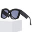 Fashion Solid Gray Pc Irregular Large Frame Sunglasses