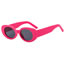 Fashion Glossy Black Pc Oval Sunglasses