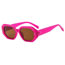 Fashion Rose Red Pc Rice Nail Irregular Large Frame Sunglasses