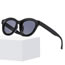 Fashion Transparent Gray-white Film Anti-blue Light Pc Round Large Frame Sunglasses